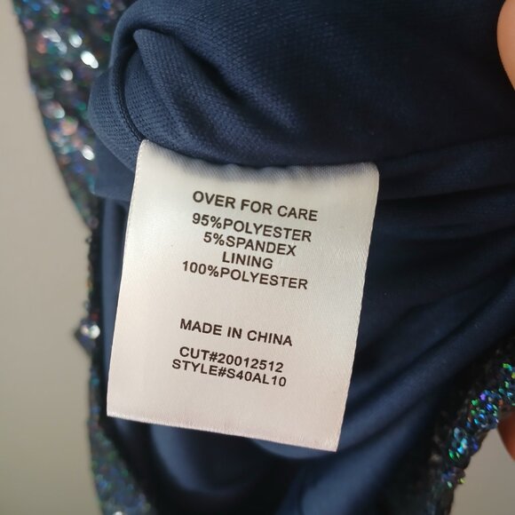 B. Darlin Jrs Sz 1/2 Sequin‎ Sweetheart Mini Dress Blue Zipper Sleeveless Lined - Picture 14 of 16